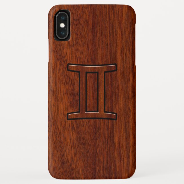 Gemini Zodiac Symbol on Mahogany like Decor Case-Mate iPhone Case (Back)