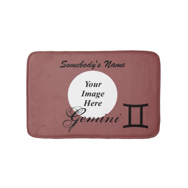 Gemini Zodiac Symbol Standard by Kenneth Yoncich Bath Mat (Front)
