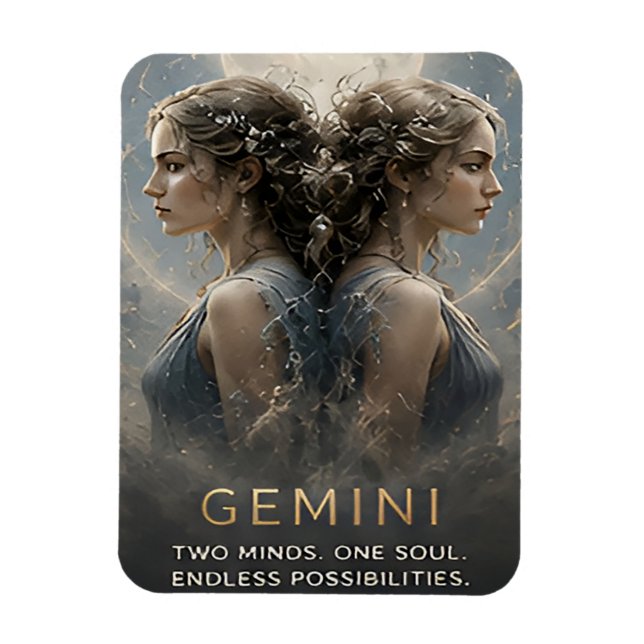Gemini Zodiac Twins Celestial Astrology Symbol Magnet (Vertical)