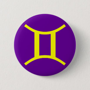 GEMINI, ZODIACAL SIGN 6 CM ROUND BADGE