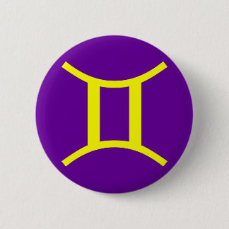 GEMINI, ZODIACAL SIGN 6 CM ROUND BADGE
