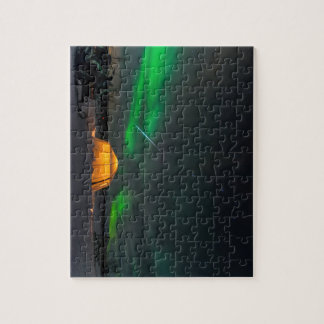 Geminid Meteor and Northern Lights Over Sweden Jigsaw Puzzle