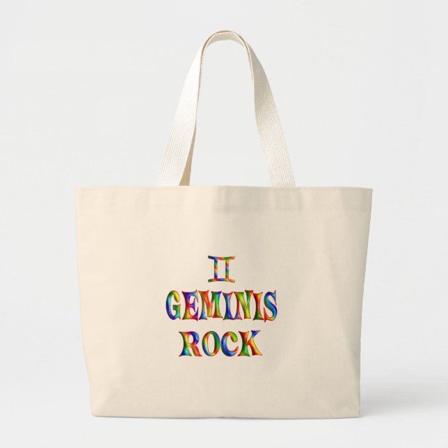 Geminis Rock Large Tote Bag (Front)