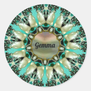 GEMMA ~ Bright Abstract Pattern ~ Personalised ~  Classic Round Sticker