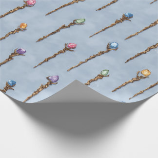 Gemmed Wizard Staves Wrapping Paper