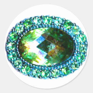 "Gems and Jewels" Classic Round Sticker