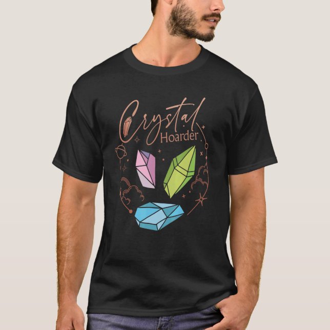 Gems Crystals Ores Namaste Chakra Spiritual Crysta T-Shirt (Front)