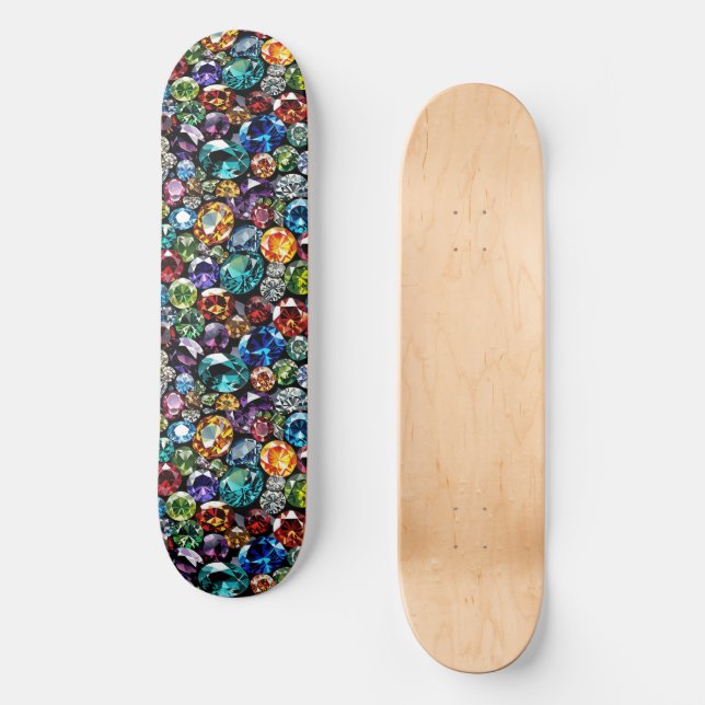 Gems Jewels and Gemstones Skateboard (Front)