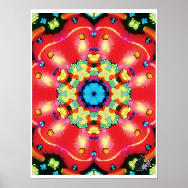 Gems Kinetic Collage Kaleidoscope Poster (Front)