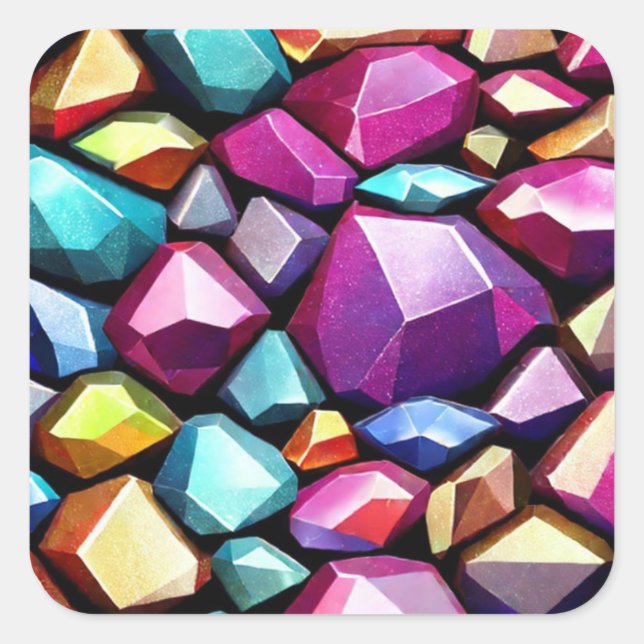 Gems Texture Square Sticker (Front)