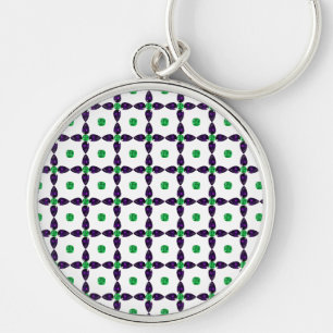 Gemstone Art, Green and Purple Key Ring