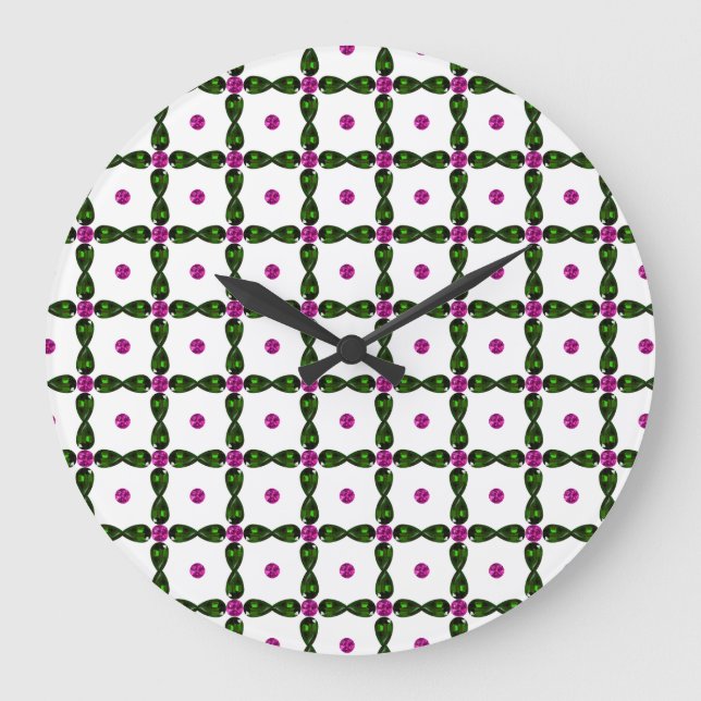 Gemstone Art, Purple Green Large Clock (Front)