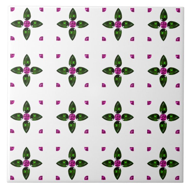 Gemstone Art, Purple Green Tile (Front)