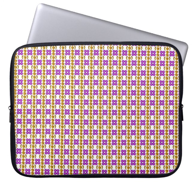Gemstone Art Purple Orange Laptop Sleeve (Front)