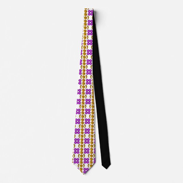 Gemstone Art Purple Orange Tie (Front)