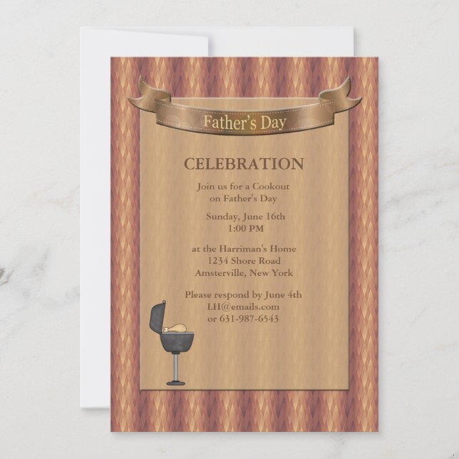 Gemstone Backing Father's Day Invitation (Front)