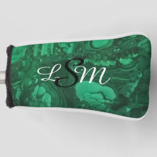 Gemstone Bright Green Marbled Monogram Golf Head Cover