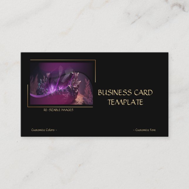 Gemstone Crystal Amethyst Jewellery Business Card (Front)
