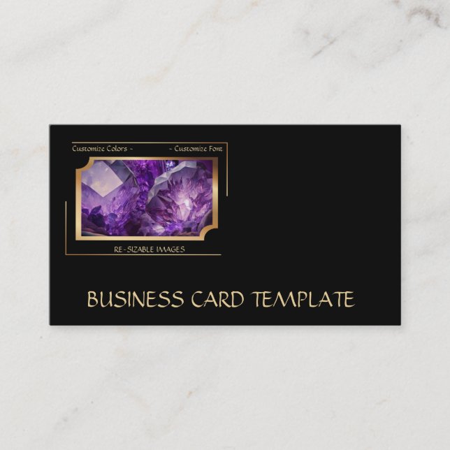 Gemstone Crystal Amethyst Jewellery Business Card (Front)
