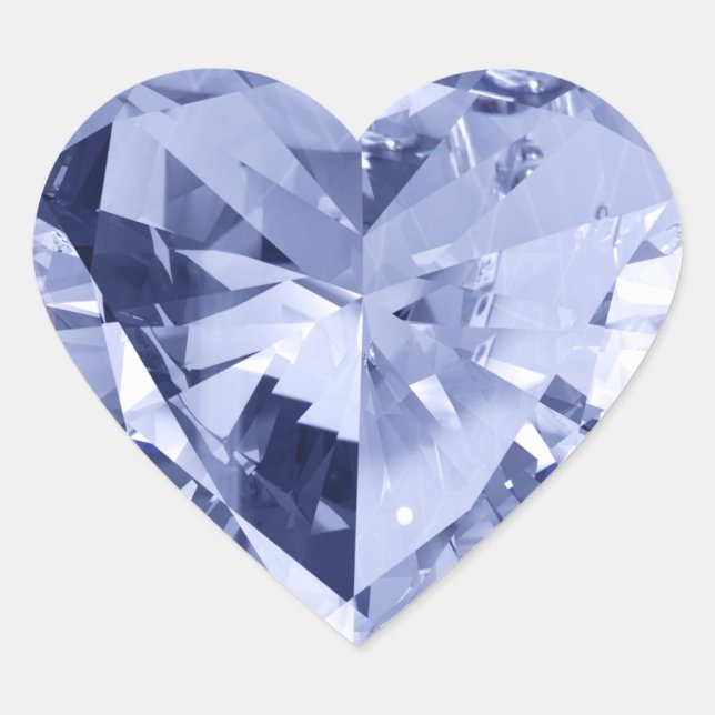 Gemstone Crystal Diamond Shiny Heart Sticker (Front)