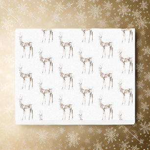 Gemstone Crystal Reindeer Christmas Wrapping Paper