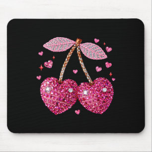 Gemstone Cute Lovely Valentine Coquette Couple Mouse Mat