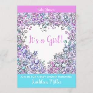 Gemstone Girl Baby Shower INVITATION   Custom Text