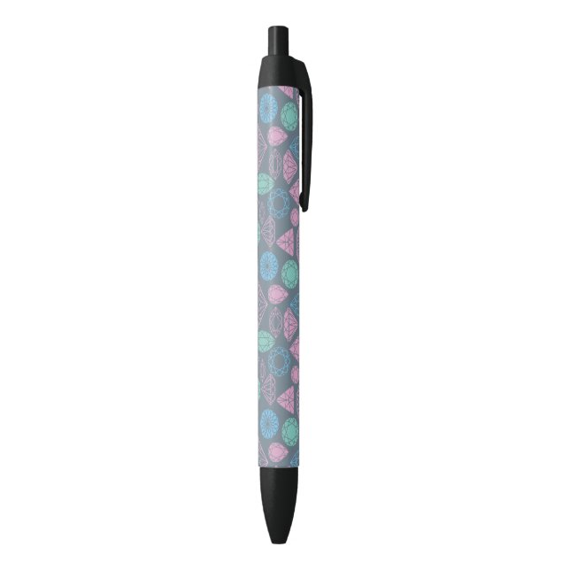 Gemstone Icon Pattern Black Ink Pen (Bottom (Vertical))