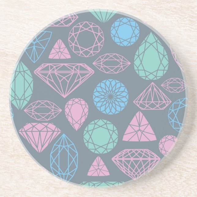 Gemstone Icon Pattern Coaster (Front)