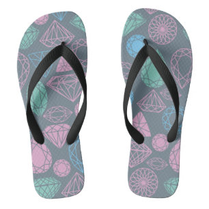 Gemstone Icon Pattern Flip Flops