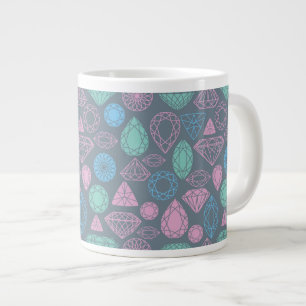Gemstone Icon Pattern Large Coffee Mug