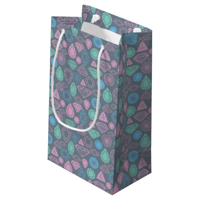 Gemstone Icon Pattern Small Gift Bag (Back Angled)
