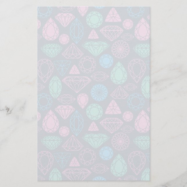 Gemstone Icon Pattern Stationery (Front)