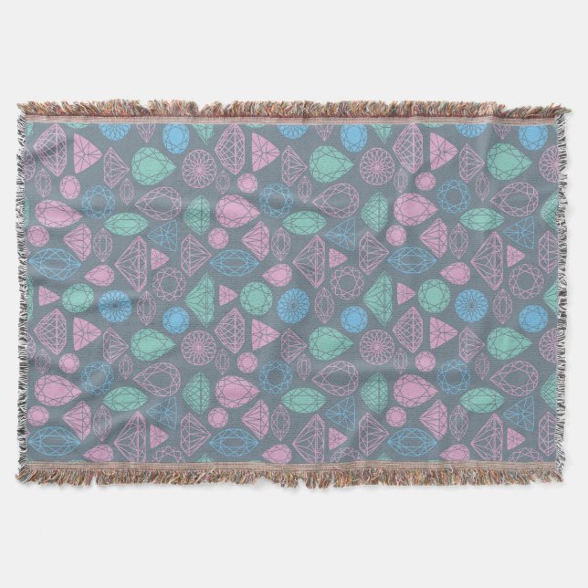 Gemstone Icon Pattern Throw Blanket (Front)
