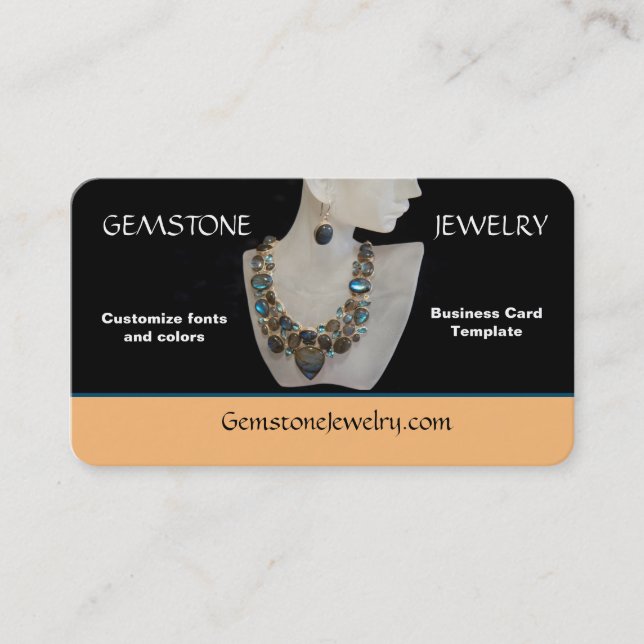 Gemstone Jewellery Shop Business Card (Front)