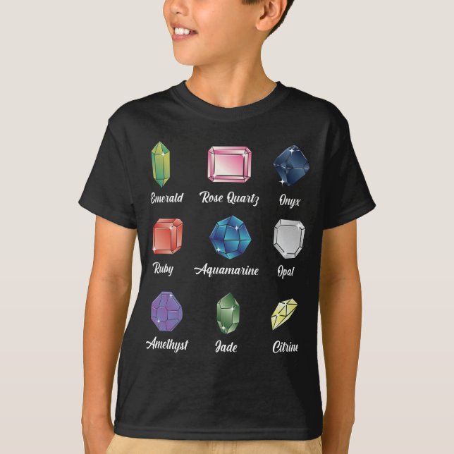 Gemstone Lover Jewelry Geologist Crystal Hunter T-Shirt (Front)