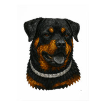 Gemstone Mosaic Rottweiler Portrait
