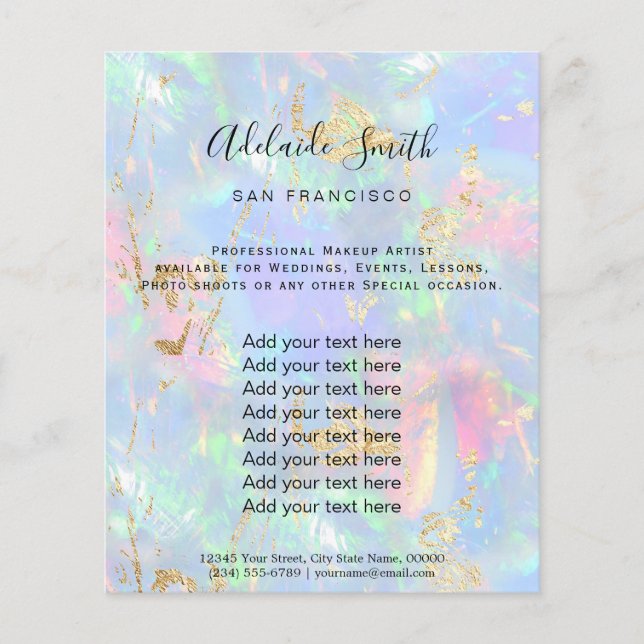 gemstone opal FAUX iridescent Flyer (Front)