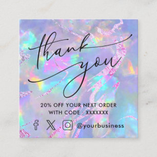 gemstone opal thank you discount card