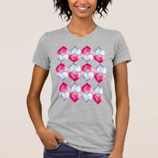 Gemstone Pattern Pretty Hearts T-Shirt