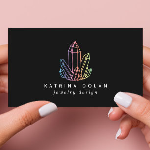 Gemstone Rainbow Quartz Crystal Jewellery Logo Business Card