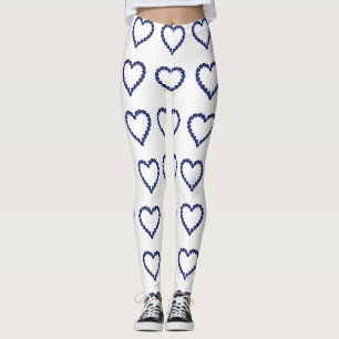 Gemstone Sapphire Blue Heart Leggings