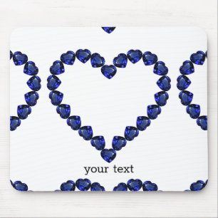 Gemstone Sapphire Blue Heart Mouse Mat