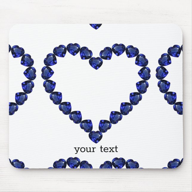 Gemstone Sapphire Blue Heart Mouse Mat (Front)