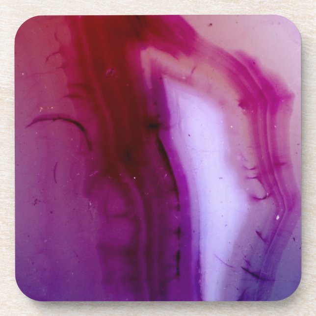 Gemstone Series - Agate in Purple 2 Coaster (Front)