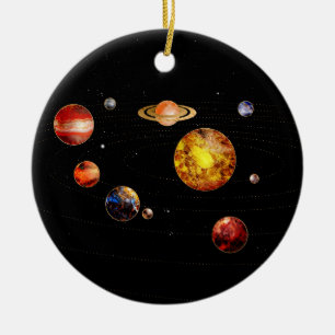 Gemstone Solar system Ceramic Tree Decoration