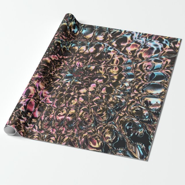Gemstone Spiral Wrapping Paper (Unrolled)