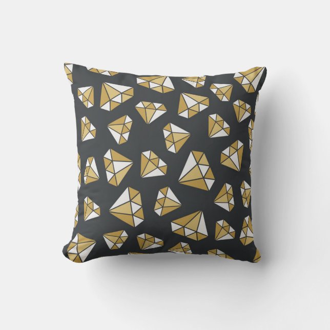 Gemstone Themed Vintage Seamless Pattern. Cushion (Front)