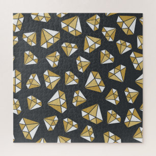 Gemstone Themed Vintage Seamless Pattern. Jigsaw Puzzle