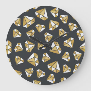 Gemstone Themed Vintage Seamless Pattern. Large Clock